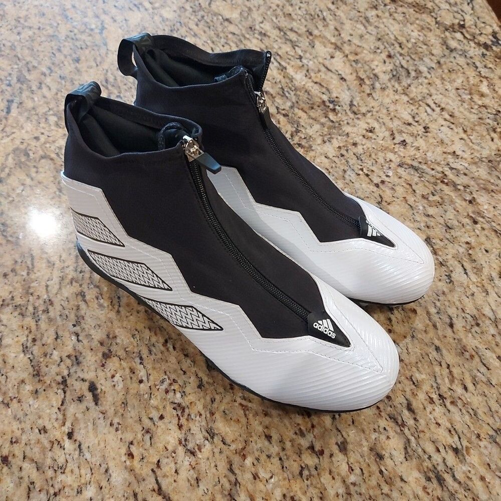 Adidas Men’s Size 12 Nasty Fly White/Black Lineman Football Cleats NEW W/O TAGS